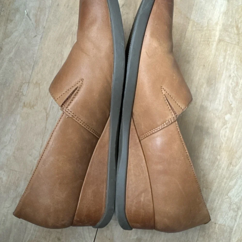 Dansko Shanda Luggage Waterproof Leather Wedge Heels 40 Womens Whiskey‎ Brown
